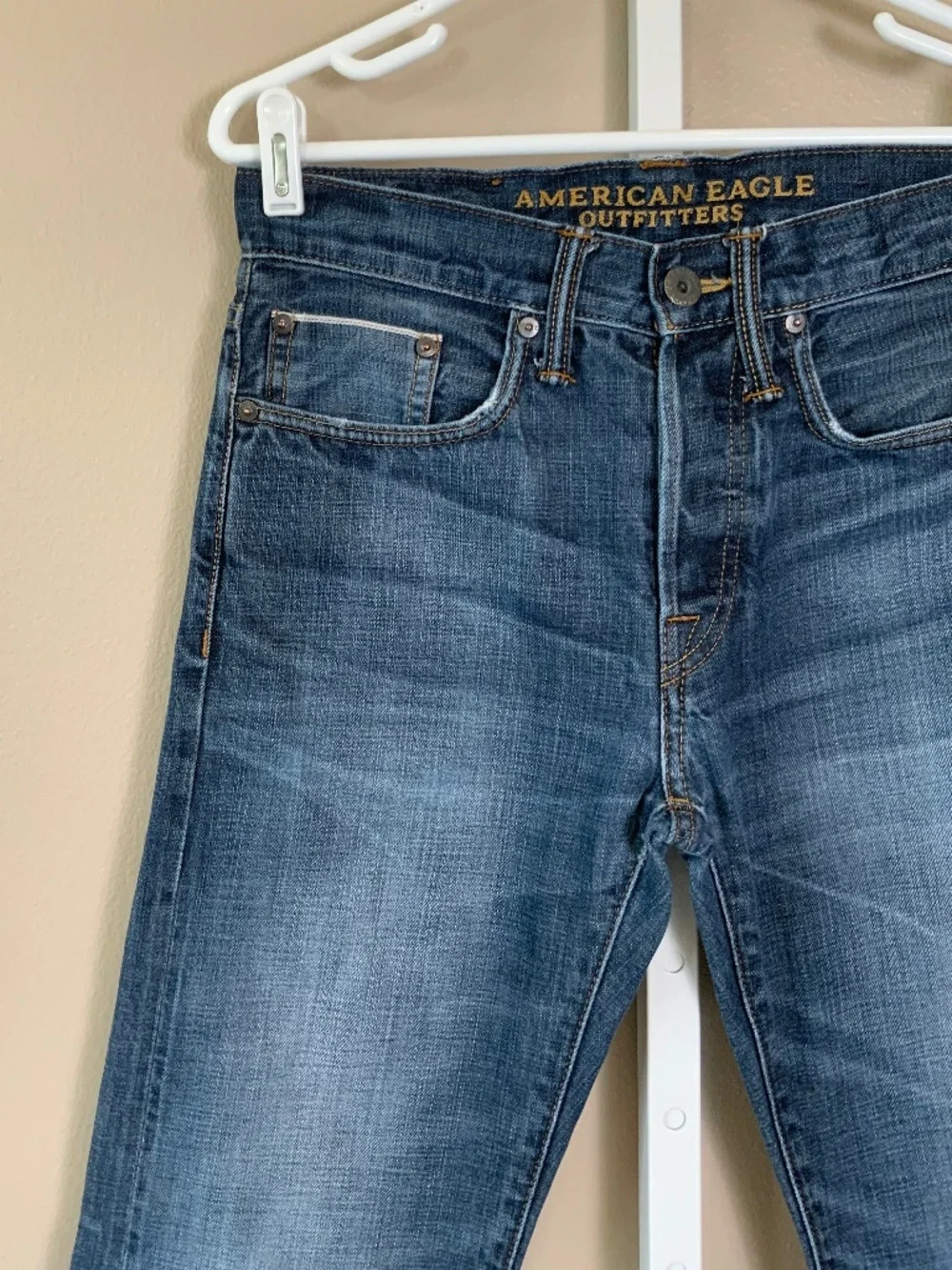 American Eagle Original Taper Distressed Jeans